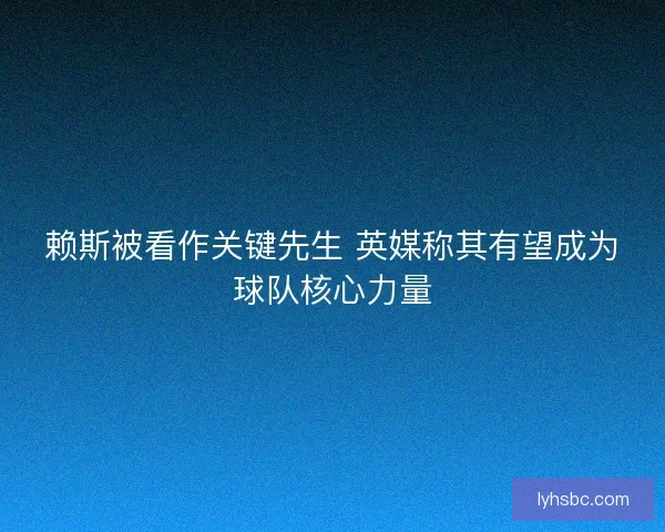 赖斯被看作关键先生 英媒称其有望成为球队核心力量